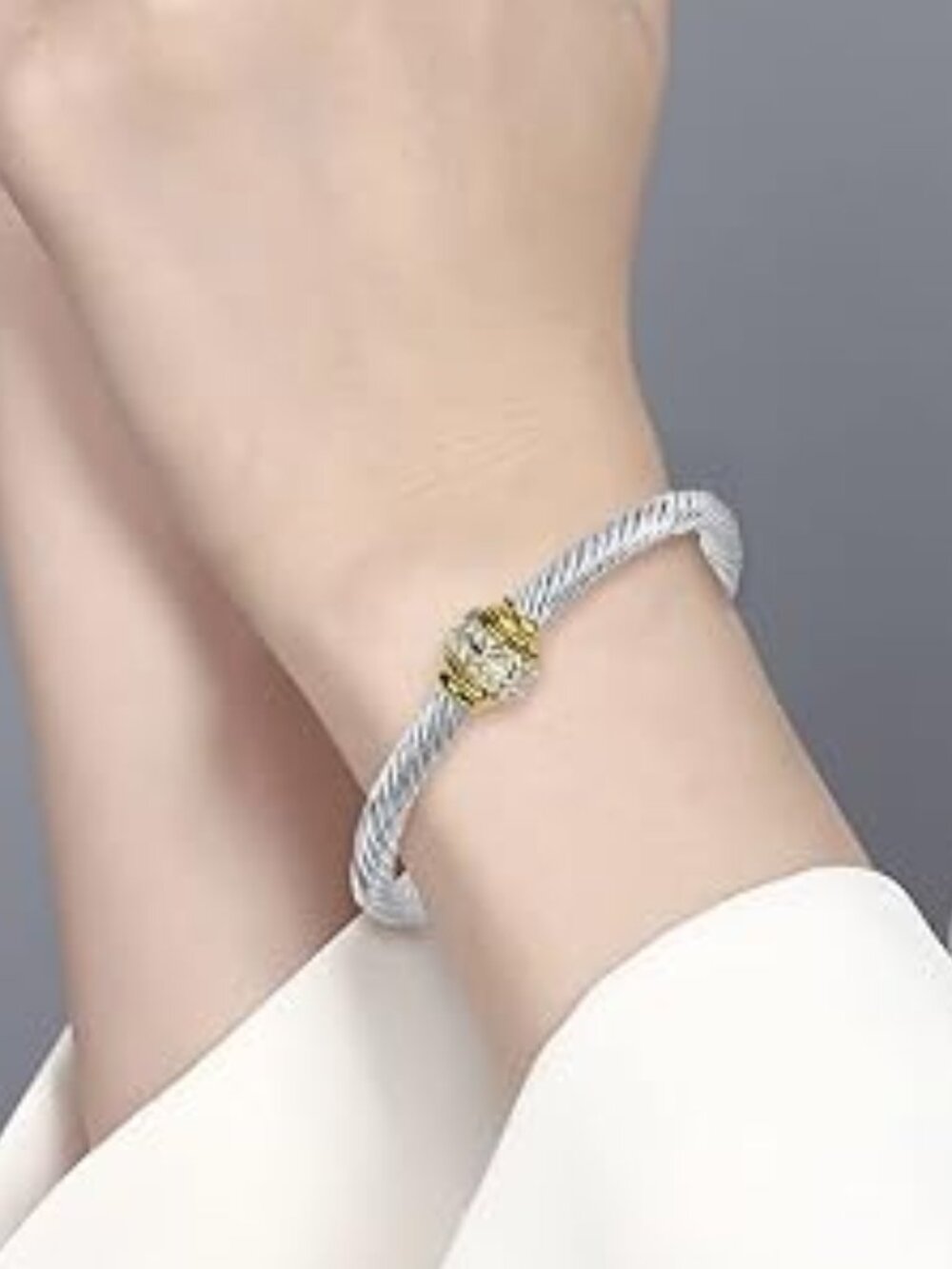 Neiman Marcus Stainless Steel Retro Twisted Cable Bracelet